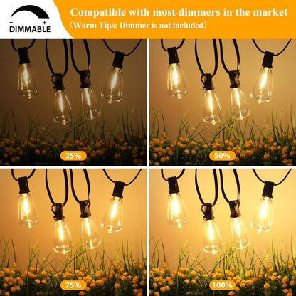 LED Outdoor String Lights 100FT Patio Lights