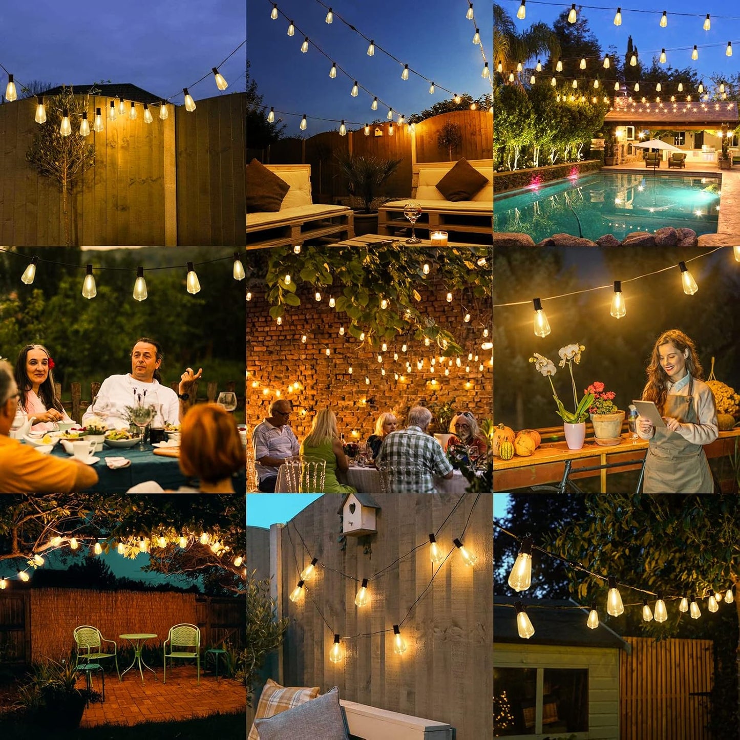 LED Outdoor String Lights 100FT Patio Lights